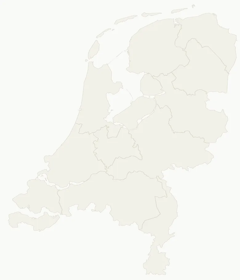 Kaart van Nederland met de 4 bikeparken